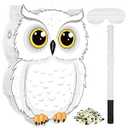 Aoriher Owl Piñata with Stick Blindfold Confetti 3D White Snowy Owl Piñatas Set for Woodland Forest Wizard Animal Party Shower Game Birthday Party Decorations Supplies