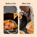 2 x Disposable Air Fryer Paper Liners, 100 Pcs Round Non-Stick Parchment Paper, Oil-proof,Water-proof Cooking Baking Roasting Filter Pater for Air Fryers Basket, Microwave Oven, Frying Pan