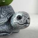 Turtle Planter Sea Turtle Succulent Pots with Drainage Hole, Resin Plant Pots for Succulents Home Office Desktop Decorations,Small Flower Pots for Outdoor Garden Decor,Turtle Gifts for Women (Gray B)