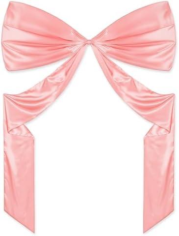 Simgoing Big Bow Decor 48 x 118 Inch Giant Bow Wall Decor for Room Backdrop Large Ribbon Tie for Coquette Party Wedding Birthday Baby Shower Christmas Halloween Party Favor