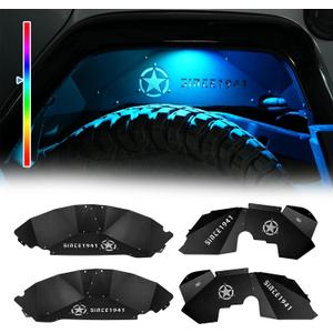 Front & Rear Inner Fender Liners Compatible with 2007-2018 Jeep Wrangler JK & JKU Unlimited, Durable Protection
