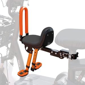 Thicken Front Child Bike Seat,Foldable Front Mounted Kids Bike Seat for City Bicycles Hybrid Cruiser Bicycles Pedal Scooter Motorcycle Bicycles (Orange)