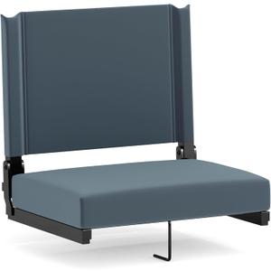 Flash Furniture Grandstand Portable Stadium Seat for Bleachers or Benches, Folding Padded Stadium Chair with Carrying Handle, 500 lb. Weight Capacity, Dark Blue (Set of 1)