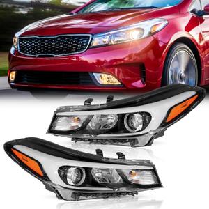 TODO Headlights Assembly Compatible with 2017 2018 Forte & Forte 5 without LED DRL 592101-B0701 92102-B0701 Driver Left & Passenger Right Side