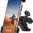Lamicall Bike Phone Holder Mount - Motorcycle Handlebar Phone Mount Clamp, One Hand Operation, ATV Scooter Phone Clip for iPhone 16/15 Pro Max / 14 Plus, Galaxy S10 and 4.7-6.8" Cellphone, Black
