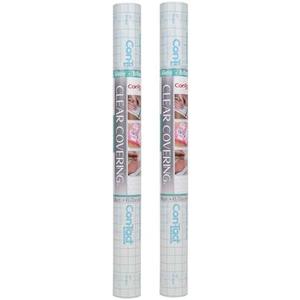 KITTRICH CORPORATION Adhesive Covering, 18" x 16 ft, Pack of 2, Clear Glossy 2 Count