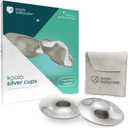 Koala Babycare The Original Silver Nursing Cups - Nipple Shields for Breastfeeding Newborn - Breastfeeding Essentials - Protect and Soothe - Tri-Laminate Silver - Standard Size (Regular)