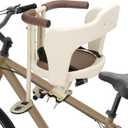 Kid's Bike seat Front Child Carrier Bike Chair for Bicycle Kids seat for Children 2~4 Years,Weight 55 lbs (front mounted off-white)