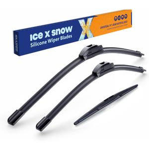 ICEXSNOW Silicone Windshield Wiper Blades Replacement for Subaru Forester 2009-2013,Legacy/Outback 2005-2009 Automotive Replacement Windshield Wiper Blades (24"+18"+14" Front Rear Wiper Blade Set)