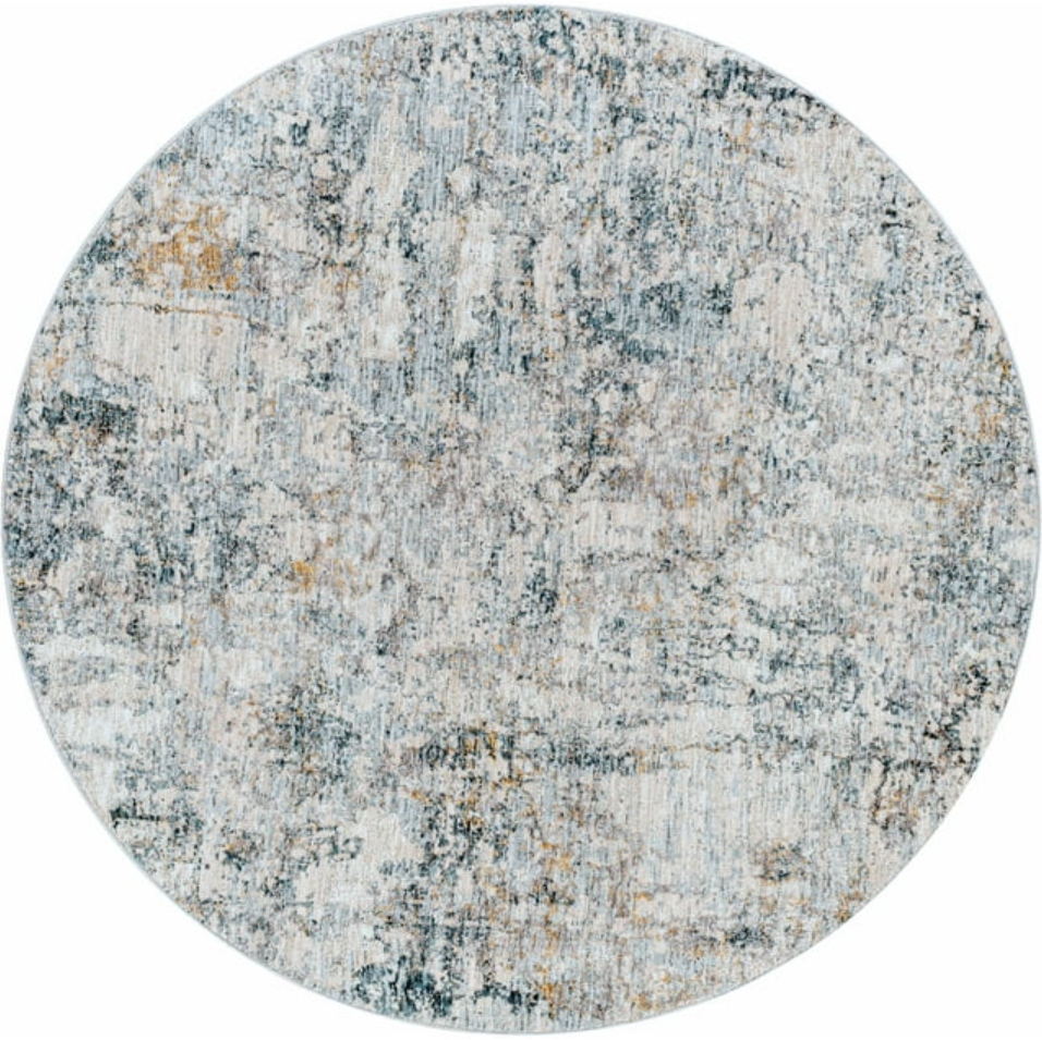 Hauteloom Pinjarra Living Room, Bedroom Area Rug - Modern - Gray, Beige, Blue, 4 Ft 