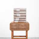 CAI TENG Fleece Throw Blankets Lightweight Warm Soft Cozy Kids Blanket Pet-Friendly Bulk Fleece Blanket Solid for Home, Bed, Sofa, Dorm, Office, Gifts, Outdoor Plaid Beige 6 Pack 50 x 60 inch