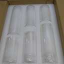 24 Pcs White Pillar Candles with Glass Candle Holder Hurricane Glass Candle Holders Clear Cylinder Vases for Centerpieces Wedding Office Party Home Table Decor