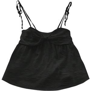 SOLY HUX Women's Summer Cami Tops Tie Shoulder Spaghetti Strap Ruched Peplum Ruffle Camisole Top (S)