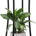YINMIT Plant Stand Indoor,2 Tier Round Potted Holder Rack,Flower Pot Stand Shelf,Round Supports Rack,Corner Plant Shelf for Balcony Garden Patio Living Room,Brown (29.9 In-Height)