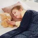 CuteKing Weighted Blanket - Weighted Blanket with Premium Glass Beads - Heavy Blanket Crystal Velvet for Comfort Sleep - Thick Blanket All Season (5lbs, 36"x48", Blue Bubble)