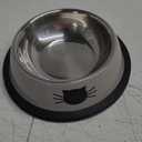 2 Pcs Non-Slip Stainless Steel Small Cat Food Bowls - Unbreakable, 7 Oz, Removable Rubber Base, Easy to Clean, Lovely Color (Silver)