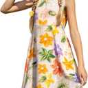 RONGTAI Girls Sleeveless Dress Round Neck 5D Floral Printed Sundress for Casual Party Beach Little Girl 2-12 Years (4-5T)