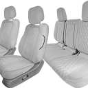 FH Group Custom Fit Car Seat Covers Specifically Made for 2022-2026 Nissan Frontier, Full Set Solid Gray Ultraflex Neoprene Waterproof Automotive Seat Covers for Pickup Truck, Nissan Accessories