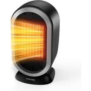 Space Heater, 1200W PTC Fast Heating Ceramic Room Small Heater, Two-Speed Portable Heater Fan with Adjustable, Overheating Protection, Dumping Shutdown, Electric Heaters (Black)