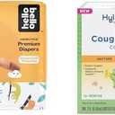 Hello Bello Premium Baby Diapers Size Newborn, 32 Count of Disposable Comfort Fit Diapers - Design: Sleepy Sloth + Hyland's Baby - Organic Cough & Immune Day & Night Combo Pack (4 fl oz)