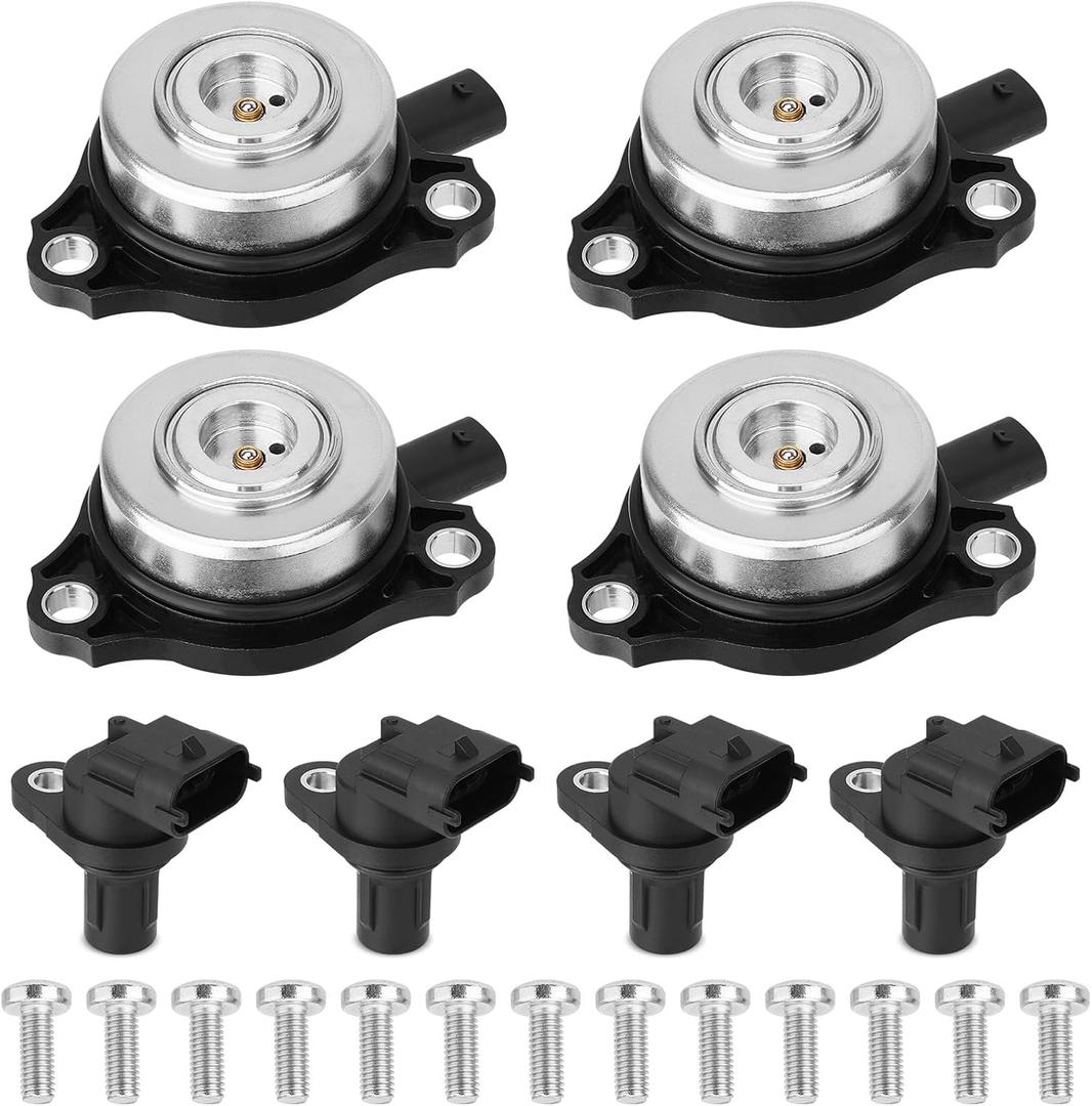 4Pcs Camshaft Position Sensor & 4Pcs Camshaft Adjuster Magnet Solenoid Kit Compatible with Mercedes-Benz C230 C250 C280 C300 C350 CLK350 CLK550 E280 E300 E350 G550 GL450 Replace#2720510077 0009050443
