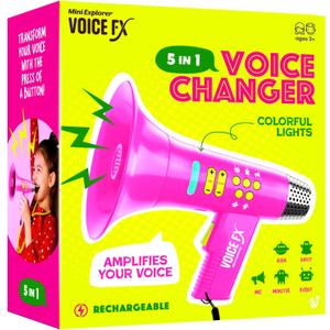 Mini Explorer Voice Changer for Kids for Kids - Voice Changing Device for Boys & Girls Ages 3-8+ Old Birthday Gifts for 3, 4, 5, 7, 8 Year Old Boy - Toys Gift Ideas for Kid, Toddler (Pink)