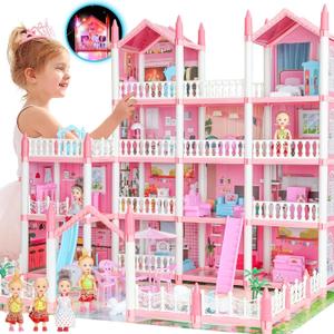 24 Inch Big Doll House Girl Toys Dream Dollhouse 4-Story 15 Rooms Playhouse with 3 Dolls, Lights, Furniture and Accessories, Pretend Play Toddler Doll Houses for Kids 6 7 8+ Year Old Gift 24 Inch Big Doll House Girl Toys Dream Dollhouse 4-Story 15 Rooms Playhouse with 3 Dolls, Lights, Furniture and Accessories, Pretend Play Toddler Doll Houses for Kids 6 7 8+ Year Old Gift