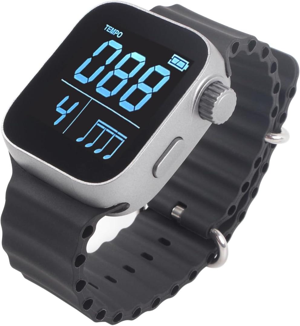 Rockhouse Metronome Watch, Wearable Vibrating Metronome Wrist Watch for Sport Running, Music Practice Tracker for Guitar, Piano, Drum and All Instruments
