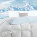 DOWNCOOL Large Body Pillow Insert with Cooling Cover - Soft Long Bed Pillow for Summer - Breathable Full Body Pillow for Adults - 20x54 inch (Blue, with Cover)