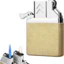 YUSUD Butane Lighter Insert, Butane Refillable Lighters, Dual Torch Jet Flame & Yellow Soft Flame, Best Unique Lighters for Men Women (No Included Fuel)