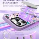 7 x GVIEWIN Magnetic for iPhone 16 Pro Max Case Compatible with Magsafe, [Screen & Camera Lens Protector] Fashion Pattern Translucent Shockproof Phone Cover for 16 Pro Max 6.9" (Moonlit Party/Purple)