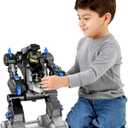 Fisher-Price Imaginext DC Super Friends RC Toy Transforming Batbot 2-in-1 Robot to Vehicle with Lights, Sounds & Phrases, Remote Controller, Plus 1 Small Figure & 4 Launcher Disks, 16 Inches