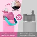 Fijinhom 18oz Insulated Stainless Steel Water Bottle, Wide Mouth Double Wall Vacuum, Silicone Straw, Sweat & Leak Proof, BPA Free Insulated Water Flask for Travel, Keep Cold 24h Hot 12h, Berries
