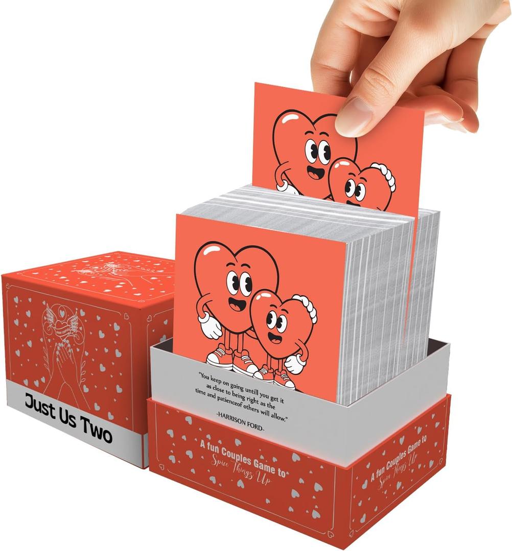 Conversation Cards for Couples - 200 Relationship-Building Questions & Challenges, Card Game to Deepen Connection for Adult Partners (Red)