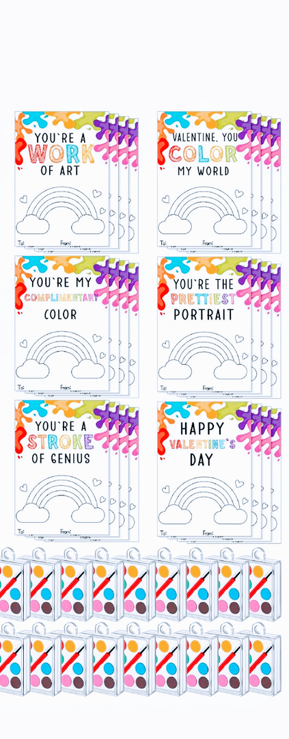 Sabary 11 Pack Kids Gift Cards Set Includes  Gift Painting Cards Mini Paint Sets with Adhesive Dots for Class, to Color for Party