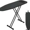 RAINHOL Ironing Board 48x15, Wide Heavy Duty Full Size Ironing Board, Sturdy Iron Table with Smart Hanger, Heat-Resistant Silicone Pad Iron Rest, Black