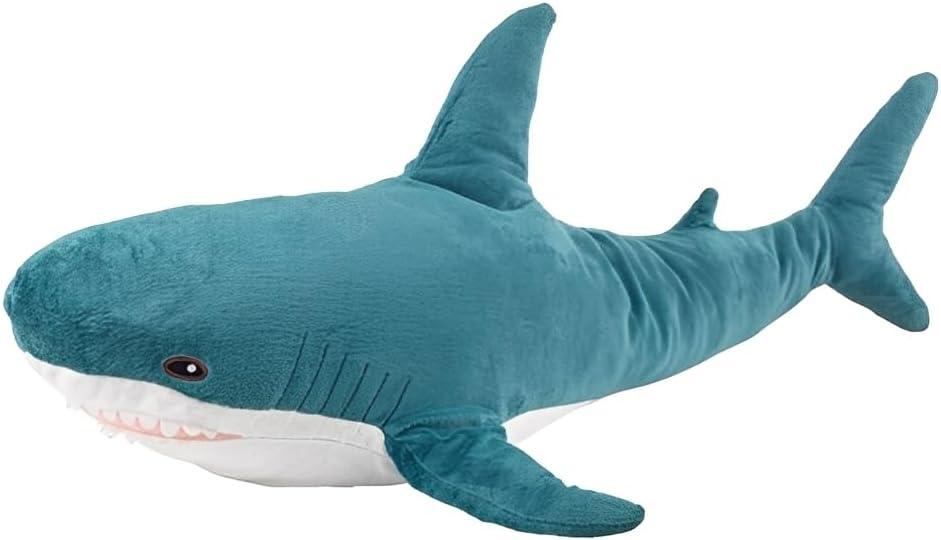 DongAi Plush Shark Toy Pillow, 31.4-inch Giant Shark Plush Animal Toy Super Soft and Cute Pillow Children’s Boys and Girls Room Decoration Bedtime Gift (80CM, Blue)