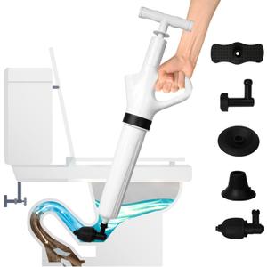 Air Plunger Drain Clog Remover By Sleek Home- High-Pressure Air Toilet Plunger & Drain Unclogger- Drain Cleaner & Hair Clog Remover Air Blaster (ABS)
