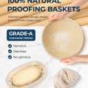 Banneton Proofing Basket Set of 2, 10 Inch Round & Oval Cane Bread Proofing Baskets with Sourdough Bread Baking Supplies, Bread Making Kit (Premium 10" Round & 10" Oval, Rattan)