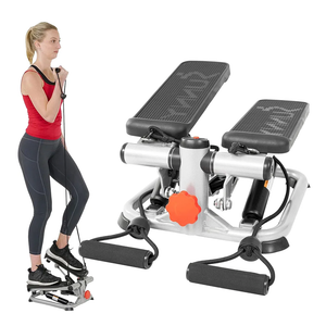 Sunny Health & Fitness Mini Steppers for Exercise at Home, Stair Step Workout Machine, Full Body Cardio Equipment, with Optional Free SunnyFit App Connection and Resistance Band