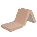 Olee Sleep 4 inch Tri-Folding Memory Foam, Narrow Twin Trifold Topper, Beige