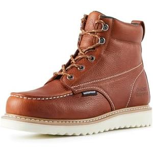 Golden Retriever Work Boots for men Waterproof Comfortable 6" Full Grain Tumbled Leather Welt Slip and Oil-Resistant STEEL/SOFT Toe Construction Boots Size 10 