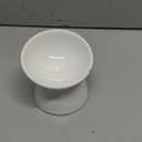 White Small Ceramic Raised Cat Bowls, Tilted Elevated Food or Water Bowls, Stress Free, Backflow Prevention, Dishwasher and Microwave Safe, Lead & Cadmium Free