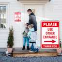 Please Use Other Entrance Sign Aluminum 12x8 Inch Right Arrow Metal Waterproof for Enter Outdoor Business Office 2 Pack