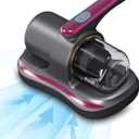 Mattress Vacuum Cleaner, Cordless Bed Vacuum Cleaner with UV Light Sanitizing, Ultrasonic & Heating Tech with 2 PCS HEPA Filters, 2 Speeds Handheld Vacuums for Mattress Sofa, Pet Hair, Carpets (Red)