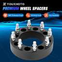 Youxmoto 8x6.5 to 8x180 2 inch Wheel Spacers Fit for Chevy GMC 1999-2010, Silverado Sierra 2500 3500 HD, 2014-2021 Ram 2500 3500, 126.15mm Hub Bore Wheel Adapters with 14x1.5 Studs, 4PCS