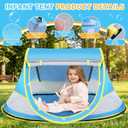 Techip Baby Beach Tent, Pop Up Beach Tent Sun Shade for Beach, UPF 50+ UV Protection Sun Shelters for Infants with Carry Bag for Outdoor Travel, Camping(Blue)