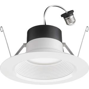 Juno E Series 5"/ 6" LED Ceiling Light, Baffle Trim Recessed Lighting with 5-in-1 Switchable White Color, 1200 Lumens for High Ceilings, Wet Rated LED Downlight, Dimmable, White
