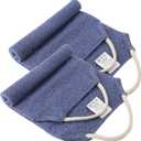 Evridwear Exfoliating Back Scrubber for Shower - Double-Sided Body Scrubber with Handles, Deep Clean, Massage & Exfoliate Back Washer for Men & Women, Invigorates Skin & Circulation (Blue + Blue)