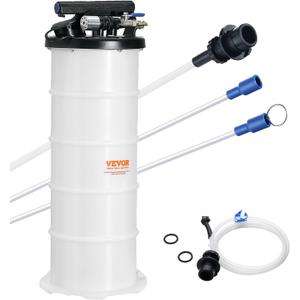 VEVOR 6.5L Pneumatic/Manual Oil Extractor Pump, Fluid Extractor Pump for Automotive Fluids Vacuum Evacuation, Oil Change & Fluid Change Tool with Dipstick and Suction Hose
